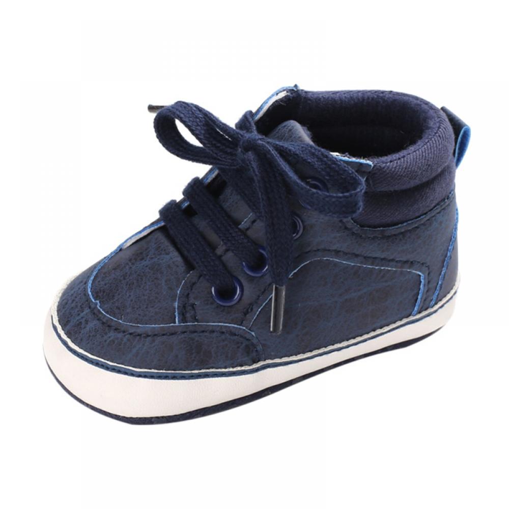 Baby Boys HighTop Ankle Sneakers Infant Slippers AntiSlip Soft Sole Toddlers First Walkers