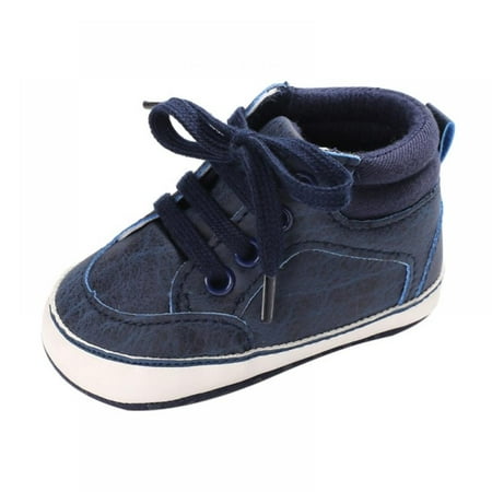 Baby Boys High-Top Ankle Sneakers Infant Slippers Anti-Slip Soft Sole Toddlers First Walkers Shoes