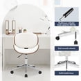 thumbnail image 5 of BELLEZE Mid-Century Walnut Bent Plywood and White Finish Adjustable Swivel Accent Desk Chair, 5 of 7