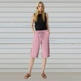 thumbnail image 5 of Juslio Womens Shorts Drawstring Loose Comfy Cotton Linen Solid Casual Pockets Ladies Shorts, 5 of 7