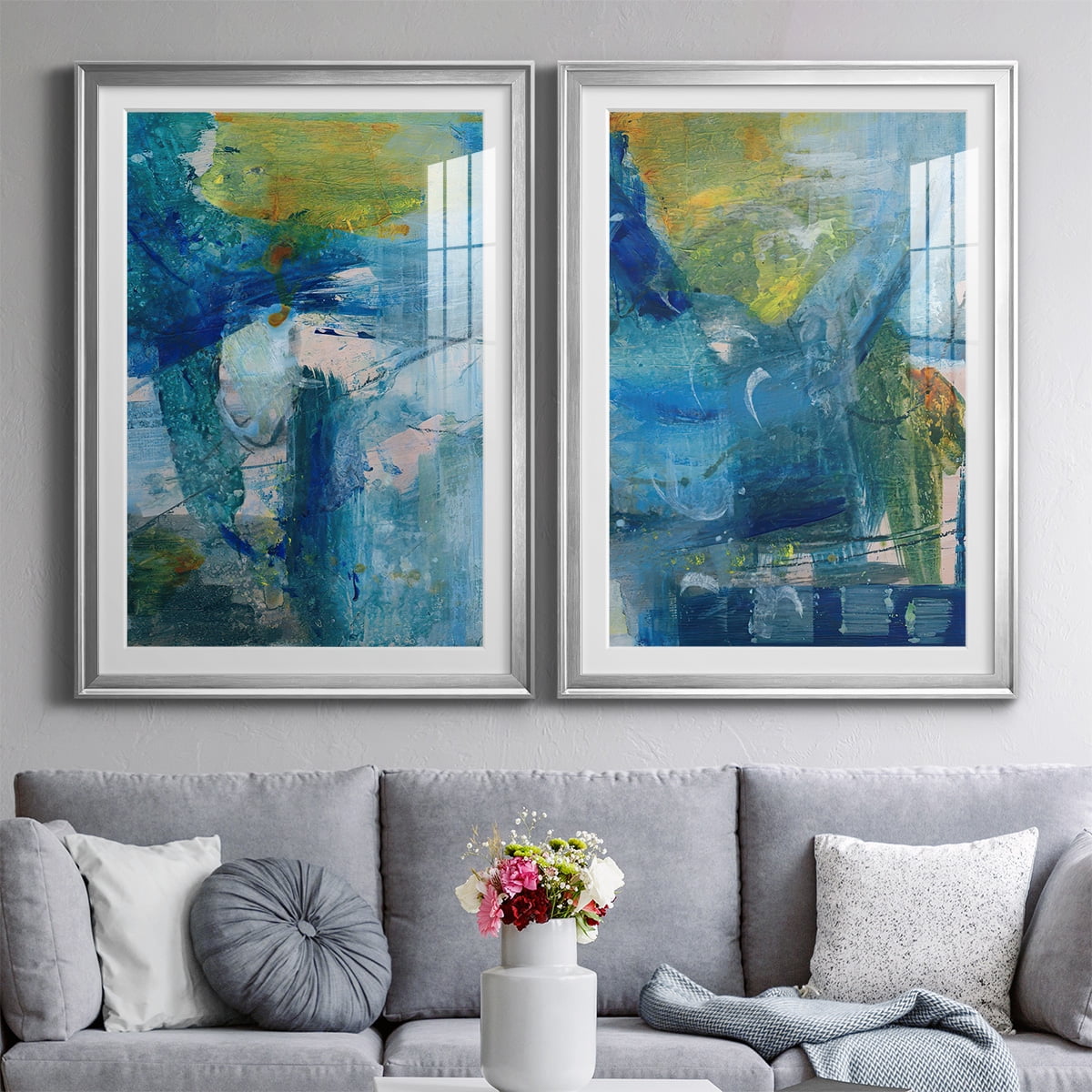 Wexford Home Spring Winds III Premium Framed Print, 30.5" x 42.5" - Ready to Hang, Silver (Set of 2)