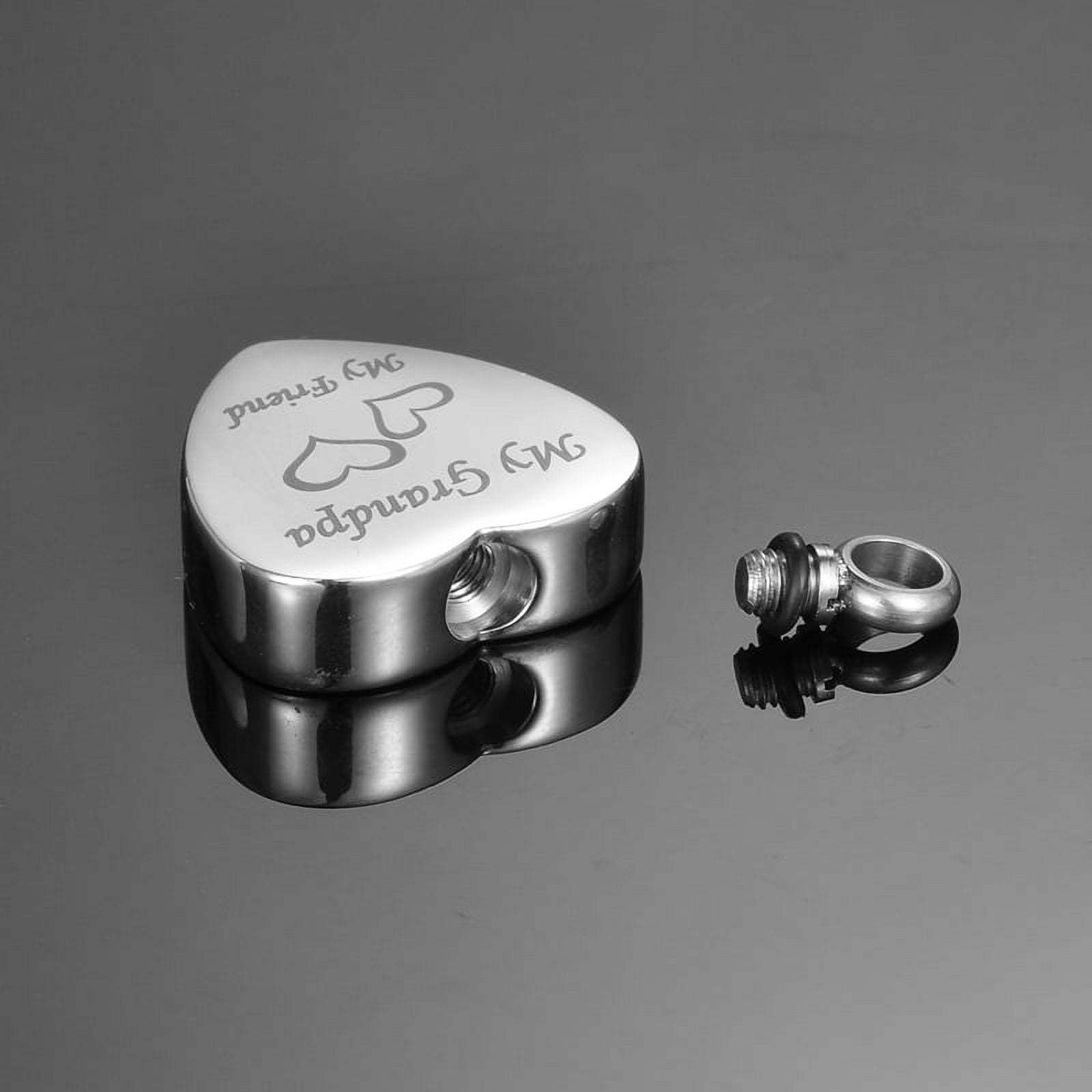 Anavia My Grandpa My Friend Heart Cremation Urn For Human Ashes Necklace with Free Funnel Kit and Velvet Jewelry Box