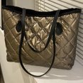 thumbnail image 3 of Bolso Mano Algodón Gran Capacidad para Mujer Bolso Hombro Con Bordado Diamantes (dorado) Dorado JL8266, 3 of 9