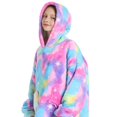 thumbnail image 2 of Manta gigante con capucha para niños, niñas y niños, cálida y suave, forro polar Sherpa, sudadera con capucha de felpa de gran tamaño para invierno, 2 of 2