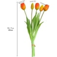 thumbnail image 2 of 10 PCS Artificial Tulip Flowers Real Touch Tulips Faux Tulips Fake Tulips Bouquet Table Arrangements Gift for Home Office Party Wedding Birthday Garden Store Decoration (Orang), 2 of 9
