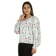 thumbnail image 3 of Moomaya Printed Tops For Women Button Down Full Sleeve Casual Shirt Blouse, 3 of 9