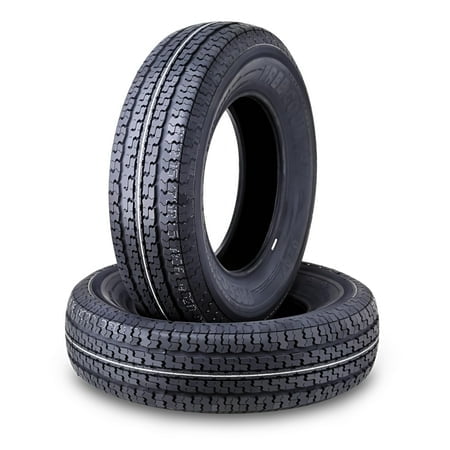 Libra Trailer Parts Set Of 2 Heavy Duty Trailer Tires St205/75R15 205 75 15 10-Ply Load Range E Steel Belted Radial W/Scuff Guard