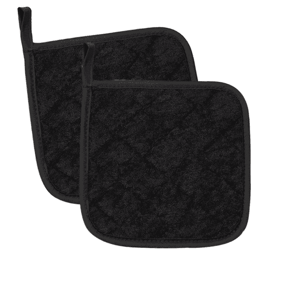 AUQ  2 Pcs Pot Holders,Versatile Hot Pads,Protective Heat Resistant Pot Holder,Black