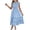 Blue, variant on Summer Dresses for Women Casual Crewneck Sleeveless Smocked Waist Midi Dress Ruffle Flowy Holiday Beach Sundress