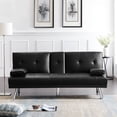 thumbnail image 1 of Urhomepro Sofa Bed with Cupholders, Black, 1 of 11