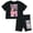 Black, variant on Barbie Cropped Boxy T-Shirt and Bike Shorts Outfit Set Toddler to Big Kid