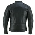 thumbnail image 2 of Men's Motorbike Leather Jacket Distress Zip Up Motorcycle Protection Jackets All Black-50, 2 of 8