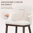 thumbnail image 6 of Modern Upholstered Dining Chairs Set of 2 — Fabric Padded Side Chairs with Solid Wood Legs for Kitchens and Dining Rooms, Beige, 6 of 11