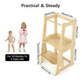thumbnail image 6 of ZZBIQS Kitchen Stool Helper Stools for Kids, 2-in-1 Convertible Toddler Step Stool Helper Standing Tower for Kitchen Counter, Bathroom, Toilet , Natural, 6 of 7