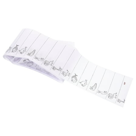 HAMPPLIES 1 Roll White Polyester Cotton Rectangular Iron-on Writeable Waterproof Name Labels for Clothes