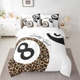 thumbnail image 2 of Homewish Billiards Game 7-Piece Bedding Comforter Set,Leopard Print Ball King Bedding Sets,White Black Brown Bed Sheets For Boys Kids,Super Cozy Room Decor Reversible, 2 of 8