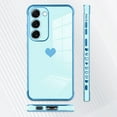 thumbnail image 4 of for Samsung Galaxy S23 5G Case Heart Plating Electroplate Luxury Elegant Case Camera Protector Soft TPU Shockproof Protective Corner Back Cover Galaxy S23 5G Case -Blue, 4 of 11