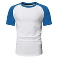thumbnail image 2 of Men's T-Shirts Graphic Summer Short Sleeve Sports Color Block Raglan Sleeves Round Neck Casual Breathable Tshirt, 2 of 6