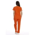 thumbnail image 2 of Just Love Women's Scrub Sets Six Pocket Medical Scrubs (V-Neck with Cargo Pant) (Orange, Medium), 2 of 4