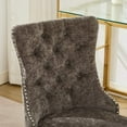 thumbnail image 4 of PAPROOS Vanity Chair, Swivel Home Office Chair, Ergonomic Home Desk Chair with Silver Metal Base, Adjustable Height, Chenille Upholstered Tufted Button Task Chair, Green, 4 of 10