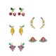 thumbnail image 1 of Fruit Themed Silver Earrings for Women – Creative Tropical Design with Zircon, Hypoallergenic & Versatile Fashion Jewelry Featuring Lemon, Grape, 1 of 3