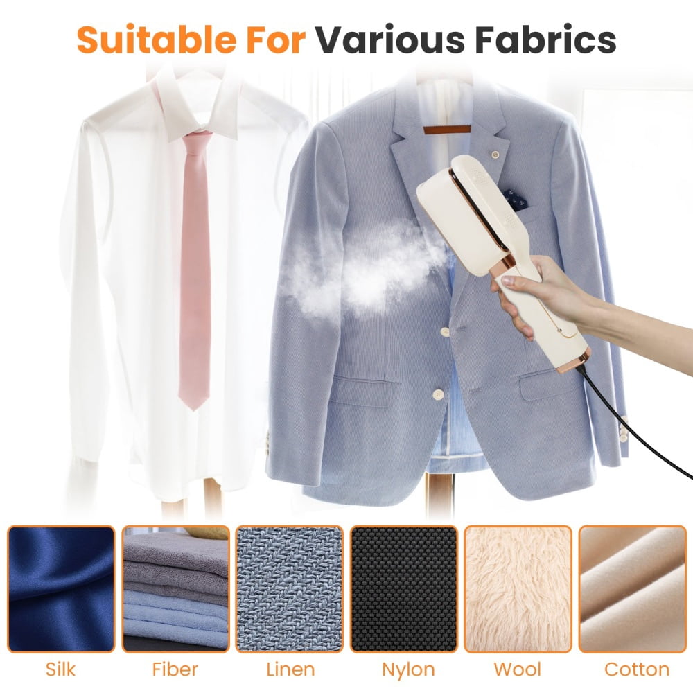 3 in 1 Travel Steamer for Clothes, 1000W Handheld Garment Steamer with 180° Rotating Head, Hanging & Clip Steamer with 20OZ Leak-Proof Tank for Travel, Home