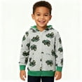 thumbnail image 2 of POPTEM Boys Hoodies with Pocket Zip-up Jacket Tractor Graphics Hooded Sweatshirt for Kids Gray 7T, 2 of 8
