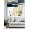 thumbnail image 5 of Color Block Valances for Windows, Rod Pocket Kitchen Valance Curtains - Soft & Washable Small Window Treatment for Living Room,&nbsp;Bathroom, Blue White, 54x18inch, 5 of 9