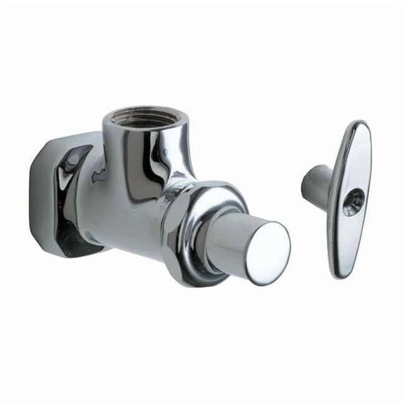 Chicago Faucet Water Supply Stop,Brass,Multi-Turn,1/2" 442-LKABCP