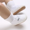 thumbnail image 5 of kamemir Shoes Baby Baby Boys Girls Shoes Non-Slip Rubber Sole High-Top PU Sneakers First Walking Shoes Toddler Crib Shoes Flats(White,12-18 Months), 5 of 6