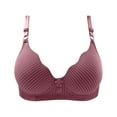 thumbnail image 2 of CHUANK Women‘s Full Coverage Underwire Bra Minimizer Plus Size Lace Comfortable Cushion Strap Wine 36, 2 of 3