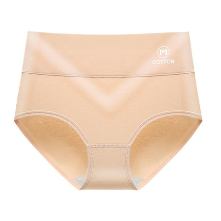 VMESZQFG Seamless Panties for Women Underpants No Line Underwear Women Cotton High Elasticity Cotton Thread Underwear For Women Pure Cotton Cut Wavy Edge Mid Waist Triangle Flat Belly Panties