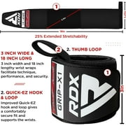 RDX Weight Lifting Wrist Support Wraps, IPL USPA Approved, Elasticated Pro 18 Cotton Straps, Thumb Loop, Powerlifting Bodybuilding Fitness Strength Gym Training WOD Workout, Gymnastics Calisthenics