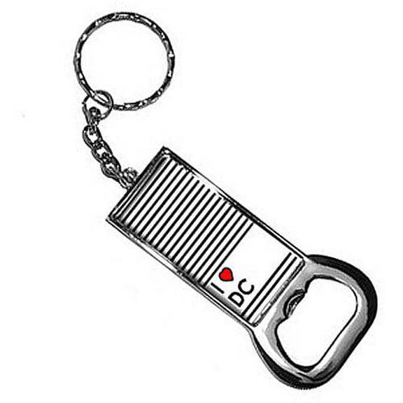 I Love Heart Dc Washington Keychain Key Chain Ring Bottle Bottlecap Opener