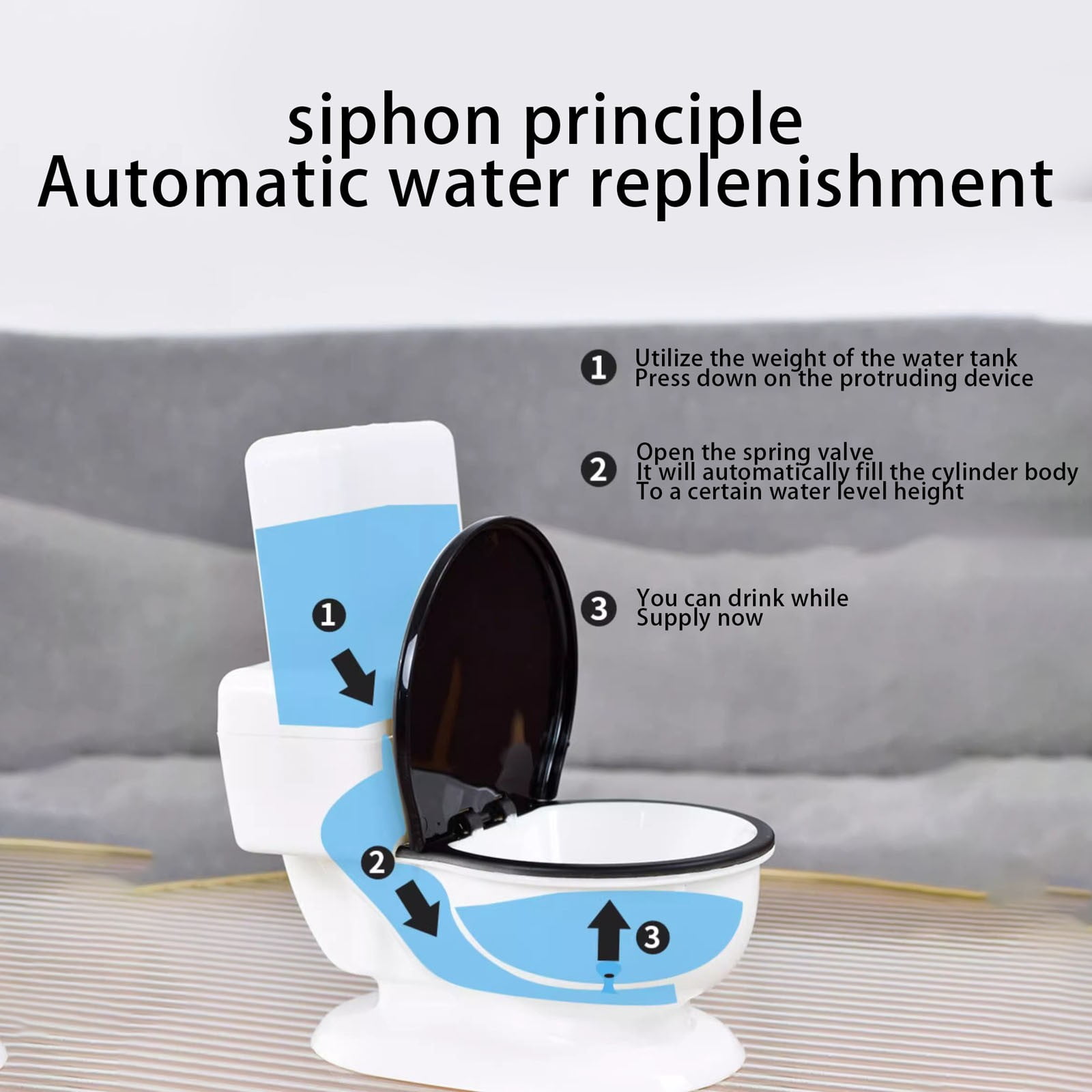 Pet Waterer Water Bowl Gravity Feeder Nolvety Detachable Toilet Shape Automatic Water Dispenser Drinking Fountain