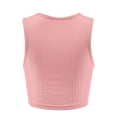 thumbnail image 4 of FashionMille Women Casual V Neck Ribbed Knit Sleeveless Cami Crop Tank Top, 4 of 5