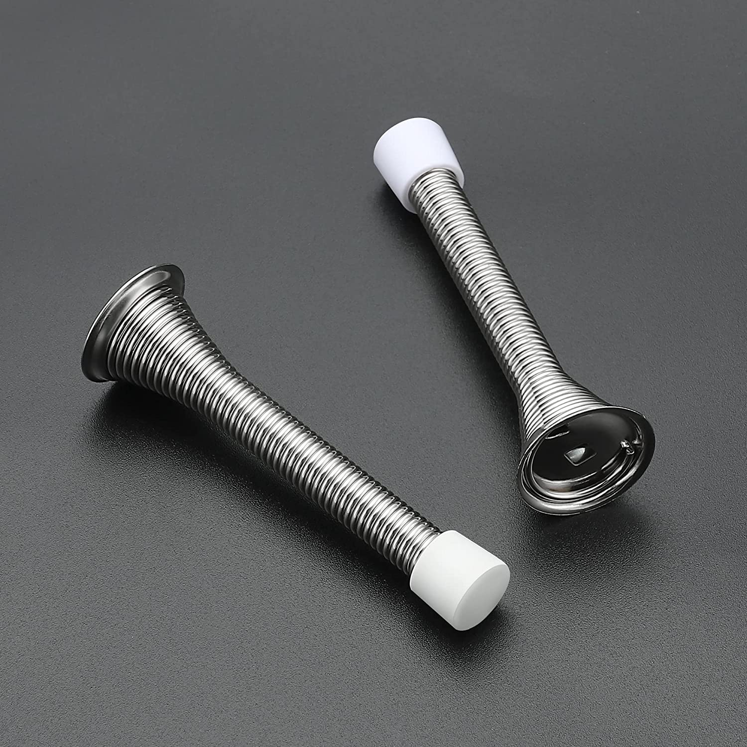 Ravinte Door Stoppers, 12 Pack Spring Stops with Rubber Bumper, Satin Nickel Stoppers for Bottom of
