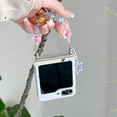thumbnail image 4 of Phone Case for Samsung Galaxy Z Flip 6,Clear Folding Protective Phone Shell,Shockproof Anti-Fall Phone Cover with Chain (Star), 4 of 15