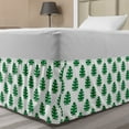 thumbnail image 1 of Philodendron Bed Skirt, Monochrome Monstera Leaves Tropical Plants Rhythmic Simplistic Illustration, Elastic Bedskirt Dust Ruffle Wrap Around for Bedding Decor, 4 Sizes, Green White, by Ambesonne, 1 of 2