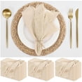 thumbnail image 1 of 36 Pack Beige Napkins Cotton Linen Napkins 16 x 16 Inch Beige Napkins Cloth Handmade with Fringe Soft Cloth Napkins Washable Rustic Dinner Napkins Cloth for Wedding Party Dinner Table, 1 of 7