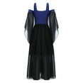 thumbnail image 2 of YONGHS Halloween Gothic Dress for Girls Lolita Princess Lace Up Cold Shoulder Dress Medieval Cosplay Costume Blue 14, 2 of 7