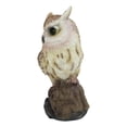 thumbnail image 2 of Eagle Owl Owlet Baby On Tree Stump With Motion Sensor Live Hooting Sound Statue, 2 of 5