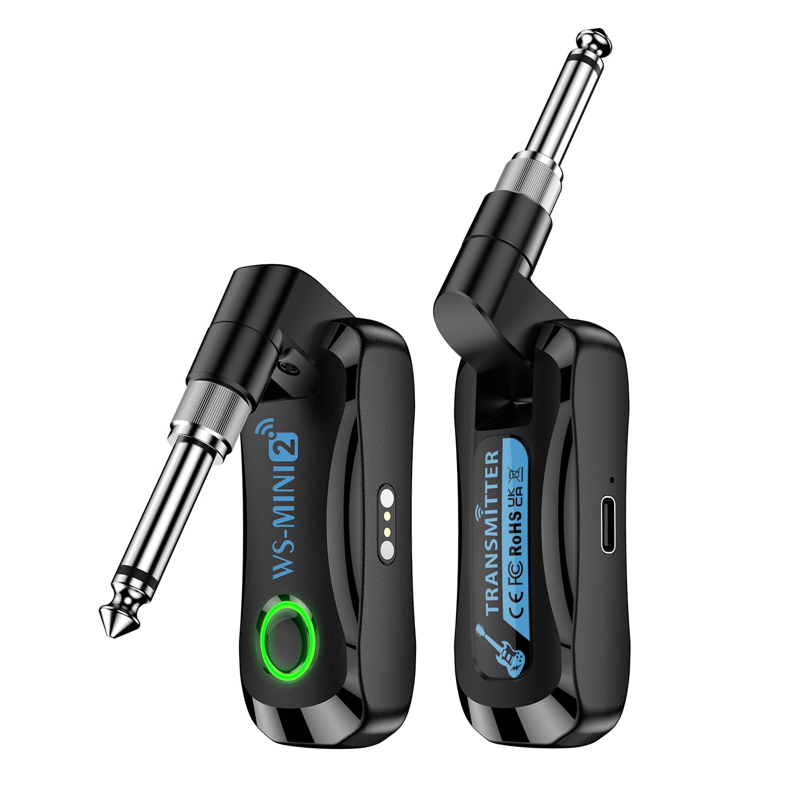 wireless guitar Wireless 2.4G Wireless Guitar System Rechargeable Portable Set with Charging Compartment Audio System 4 Channel Transmission 210-Degree Rotatable Plug and Play
