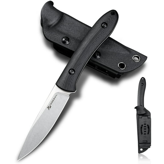 Small Fixed Blade Knife,3.27in DC53 Steel Blade and G10 Handle,with Kydex Sheath,Fixed EDC Tactical Knife for Men Women,Outdoor Hiking Camping Knives