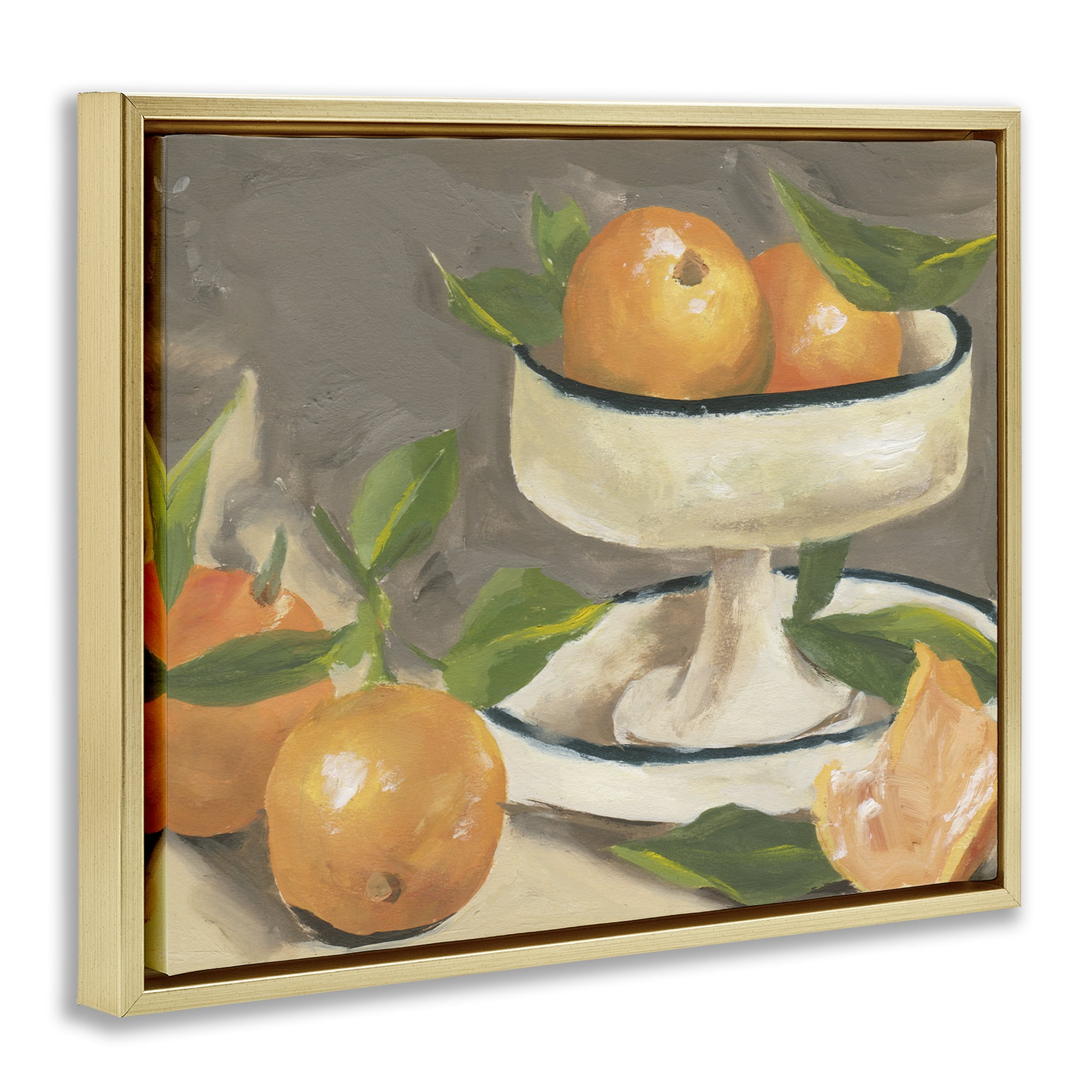 Stupell Industries Citrus In Stillness Gold Framed Floater Canvas Wall Art, design by Melissa Wang