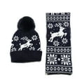 thumbnail image 4 of Christmas Knitted Beanie Scarf Set for Women 2 Piece Fuzzy Lined Plush Pom Skull Hat and Long Scarf Winter Thermal Sets, 4 of 6