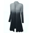 thumbnail image 2 of MBJ WSK1079 Womens Ombre Open Front Long Cardigan S BLACK, 2 of 3