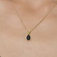 thumbnail image 3 of Gem Stone King 14K Yellow Gold Black Onyx and Green Peridot Pendant Necklace for Women | 1.31 Cttw | Gemstone December Birthstone | Pear Shape 9X6MM | With 18 inch Chain, 3 of 6