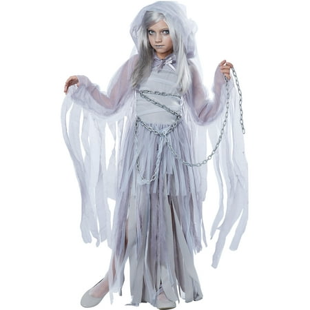 California Costumes Haunting Beauty Ghost Costume for Girls, Includes a Dress, a Shrug, a Hood, and