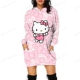 thumbnail image 3 of Sudadera de gran tamaño para mujer, con estampado de HELLO KITTY, cuello redondo, manga larga, jerséis de dibujos animados, ropa informal para mujer, otoño y primavera, ajustada, 3 of 5